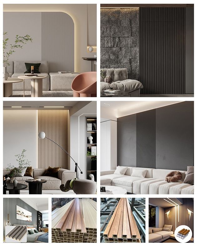 Inneneinrichtung 160*24mm 3d geriffelt Wpc-Wand-Umhüllung Morden