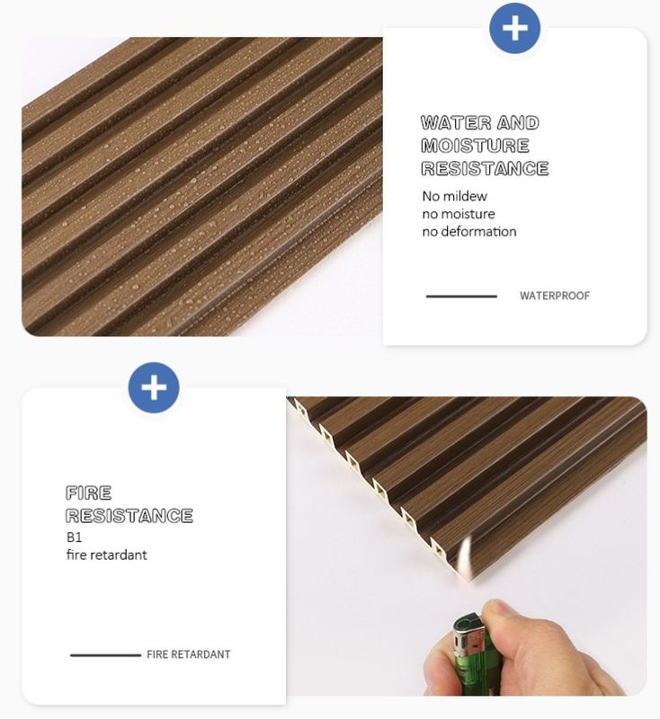 Innenarchitektur Holzfarbe Energieeffizient Witterungsbeständig Anti-Kratz WPC Wandplatte 3D Effekte