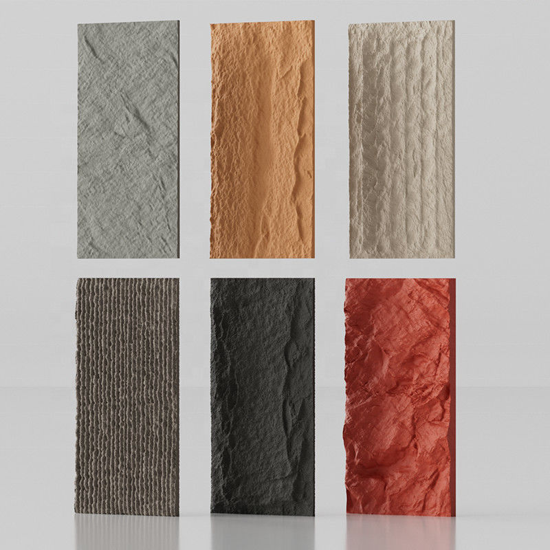 Kunststeinwandplatte aus PU Polyurethan Pilzstein 3D-Dekorationswandplatte aus Stein