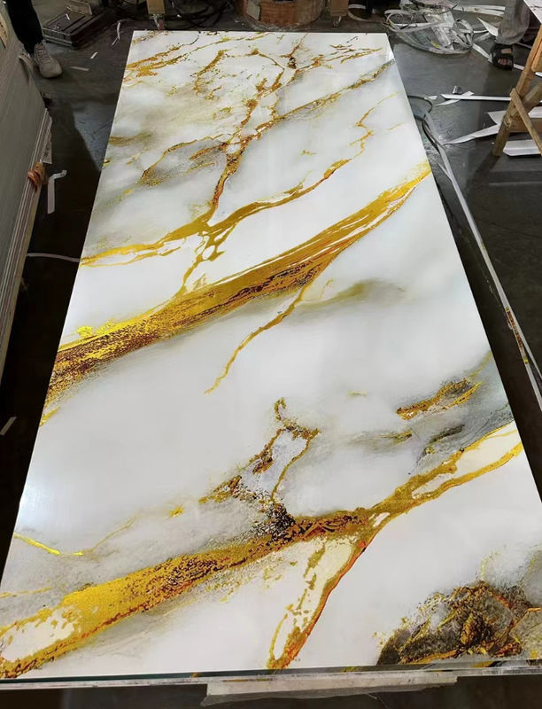 Innenraum Bambus Holzkohle Faser Holz Veneer Metall Textur Fester Spiegel PVC Wandplatten