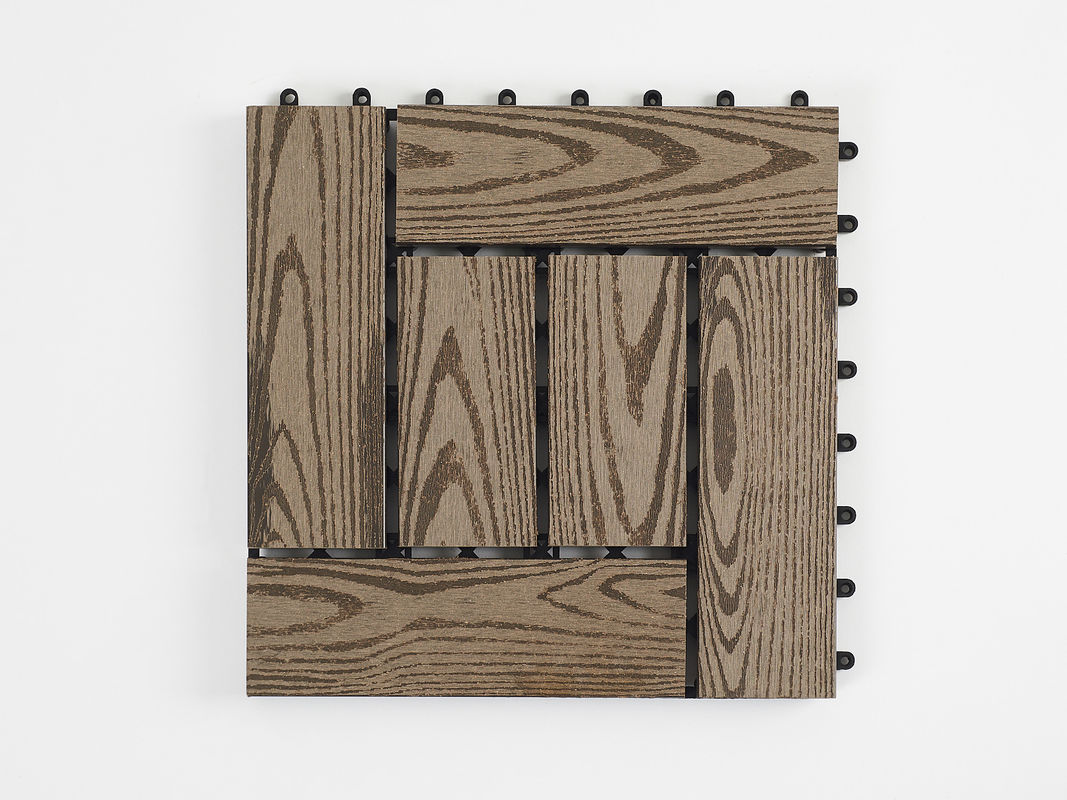 WPC-Holz-Kunststoff-Verbunddeckung Fußbodenfliesen Traditionelles Design DIY Outdoor Interlock Co-Extrusion Decking