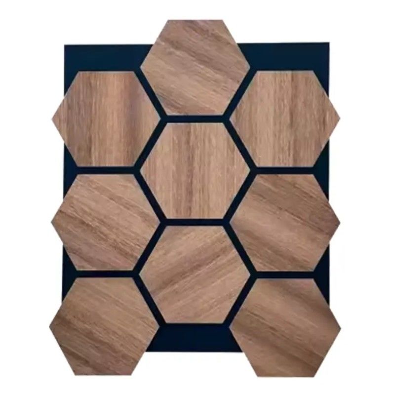 Verbessern Sie die akustische Erfahrung 3D Hexagon Schalldichte Holz Wandplatten Rosa Orange Weiß oder angepasste Farben