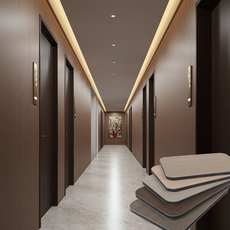 Baumwolle Holz Veneer Board Spiegel Verkleidung Brandfeste PVC-Wandplatte Für Wohnung Büro