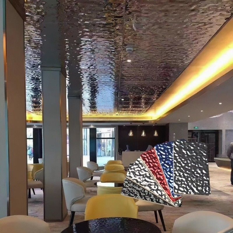 PVC-Wandplatte mit Innenraum Wasserwellen-Kohlenstoff-Kristall-Design Bambus Holzfaser Bambus Holzkohle Board Schalldicht Feuerdicht