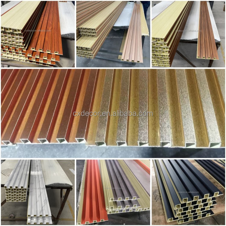 Innenraum Kunststoff Holz Verbundplatte Abdeckung Wainscoting Vinyl Holz Dekorative 3D Fluted Verkleidung PVC Wpc Wandplatte 168.5*20mm