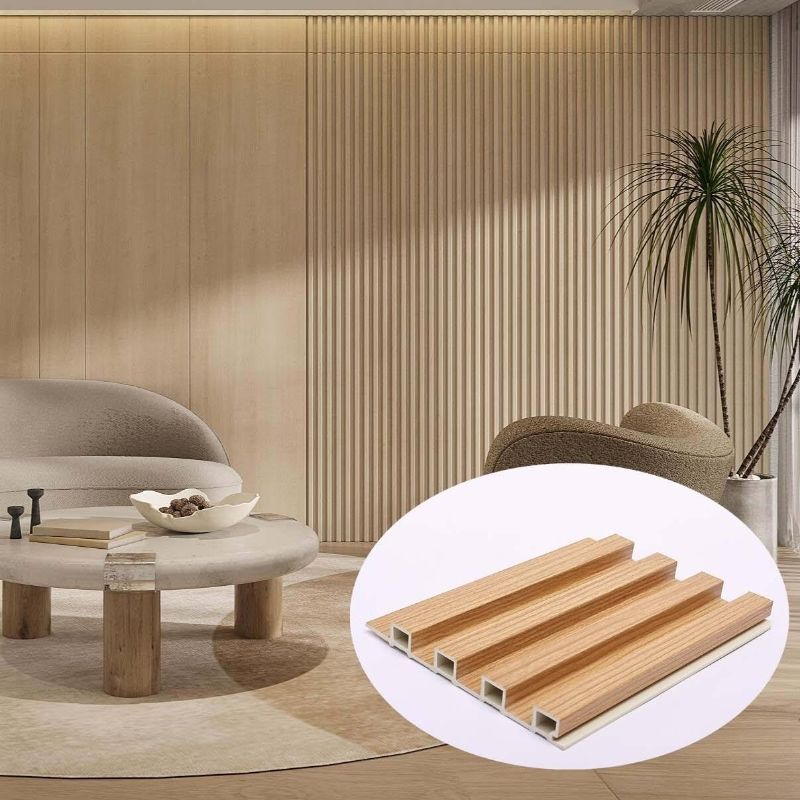 Moderne wasserdichte, schallisolierte, feuerfeste WPC PVC geriffelte Wandverkleidung Innenwandpaneele für Haushalte, Hotels, Villen und Hallen