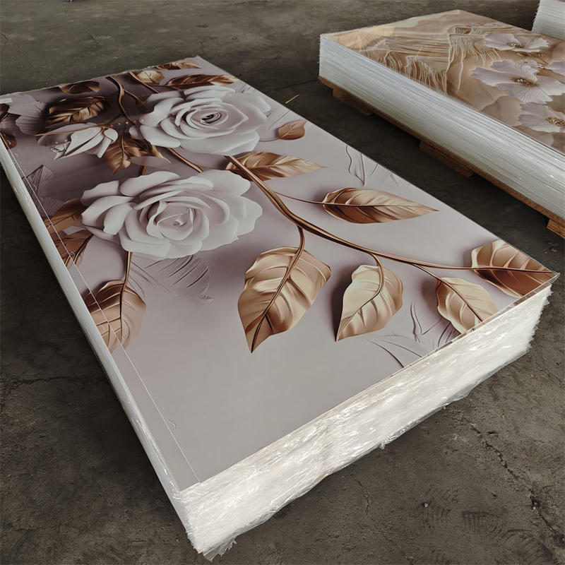 High Gloss Plastic Material UV Board 3D Printing Decorative Board PVC Marble Sheet