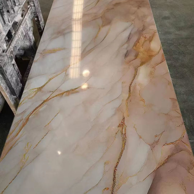 Modern PVC Wall Panel Antistatic UV Waterproof Marble Plastic Sheet for Outdoor Kitchen Apartment Bathroom Living Room