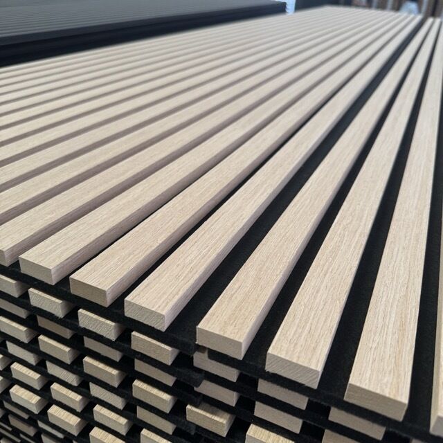 MDF Acoustic Panel Grille Soundproof Wall Panel Decorative Wooden Slat 3D Design Lightweight Noise Reduction Interior Use