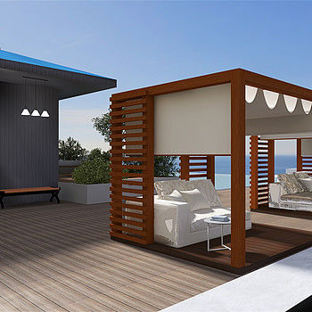 Co-Verdrängungs-Holz-zusammengesetzte Außenwand-Plastikumhüllung 222mm×25mm