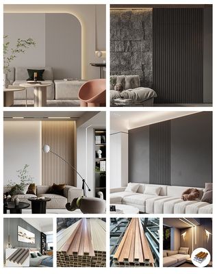 Inneneinrichtung 160*24mm 3d geriffelt Wpc-Wand-Umhüllung Morden