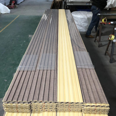 Innenarchitektur Wandplatten Deckenplatte PVC Beschichtet Bambus Faser Kunst Louver Hintergrundplatten WPC Fluted Schieferplatte